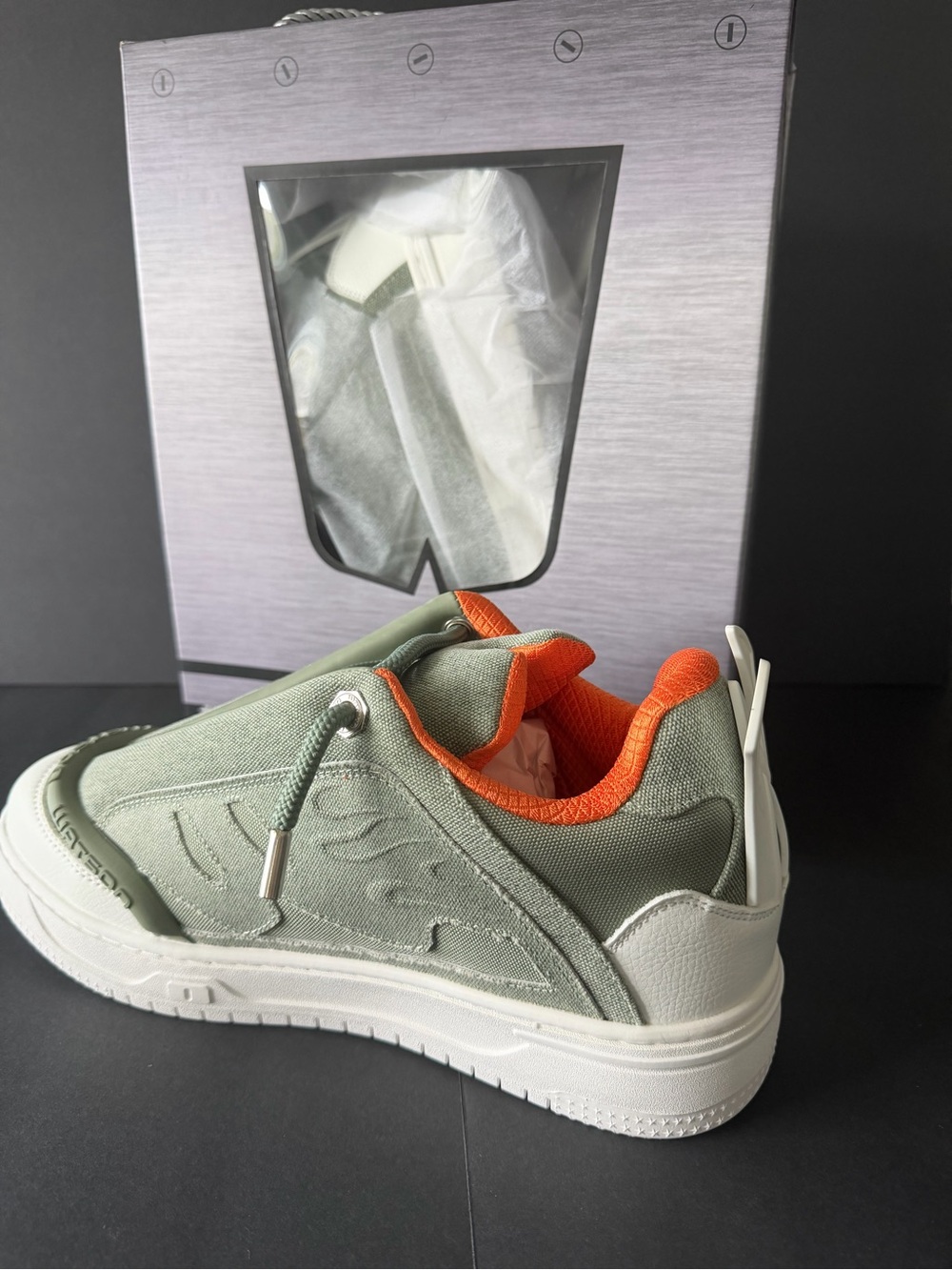 Watson Invaders  Sneaker in Olive Green with Orange Lining